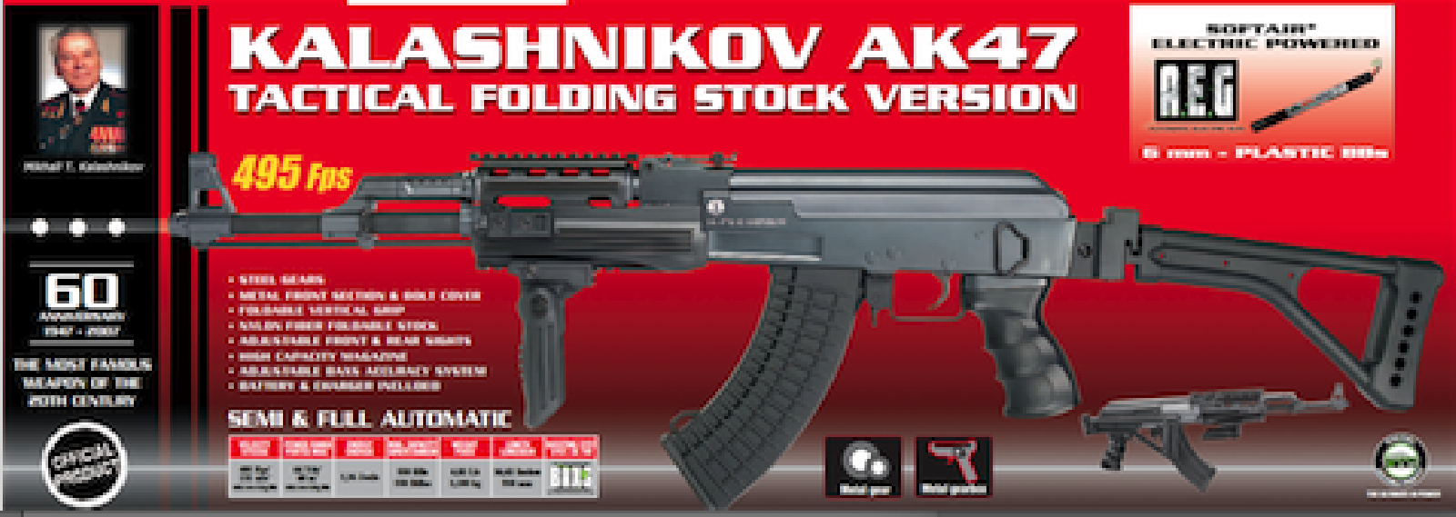 image d'une KALASHNIKOV AK 47 Tactical Pack complet