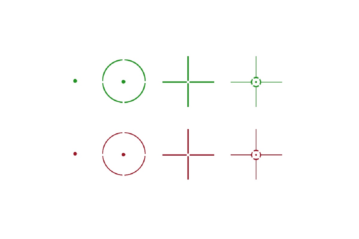 Point rouge métal Reflex 4 réticules rouge / vert