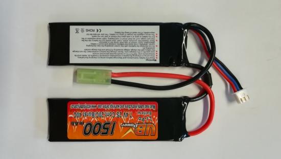 Batterie Lipo 7.4V 20C 1500mAh 2 sticks