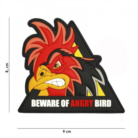 PATCH 3D PVC BEWARE OF ANGRY BIRD