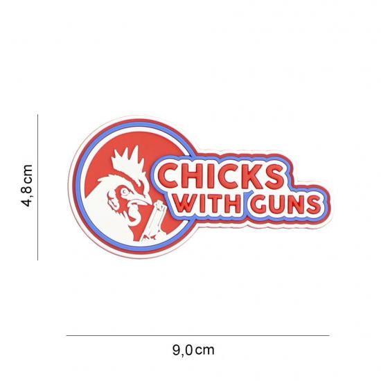 Patch 3D PVC Chicks with guns Rouge