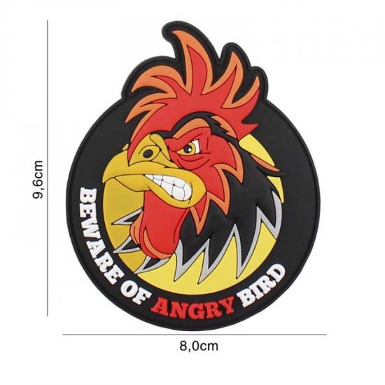 Patch PVC Beware of Angry Bird rond