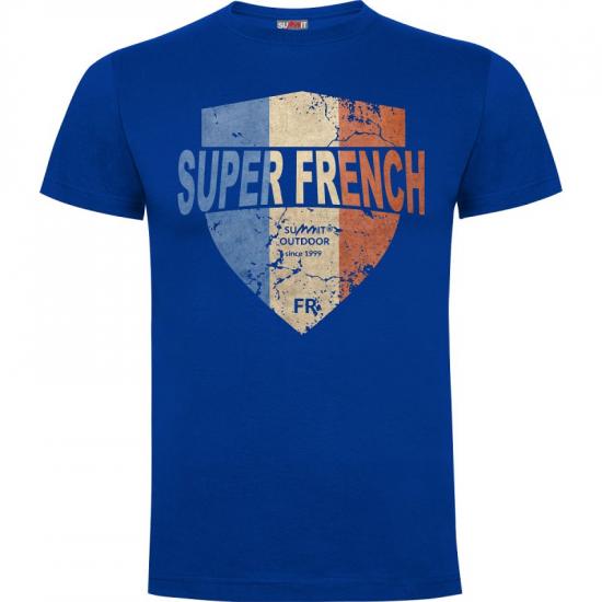 Tee-shirt bleu royal Ecusson Super French
