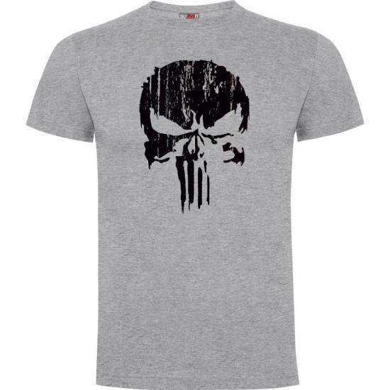 Tee-shirt gris chiné Punisher Noir