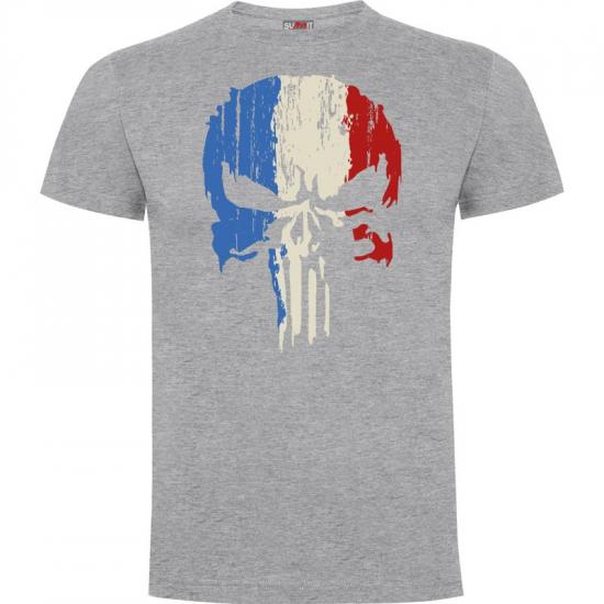 Tee-shirt gris chiné Punisher France