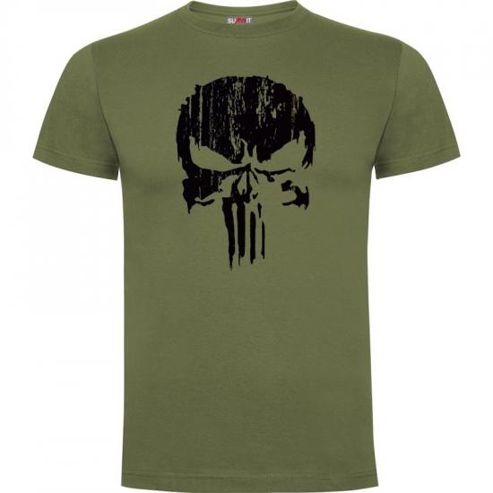 Tee-shirt olive Punisher Noir