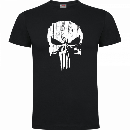 Tee-shirt noir Punisher blanc