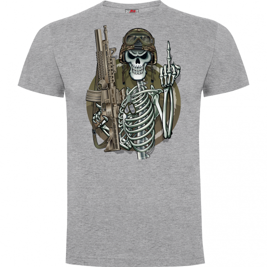 Tee-shirt gris chiné Squelette